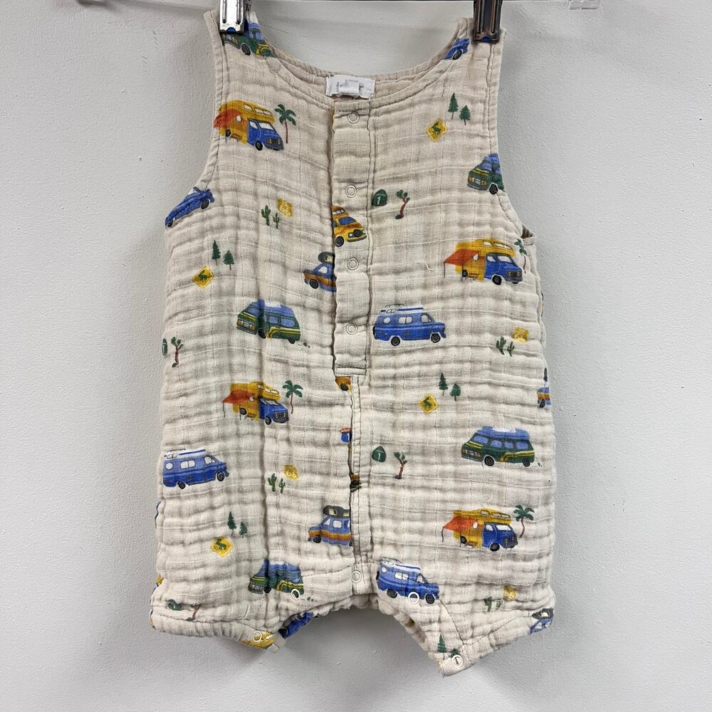 Angel Dear Organic Shortie Cotton Romper Vintage Camper Van print 18-24 months